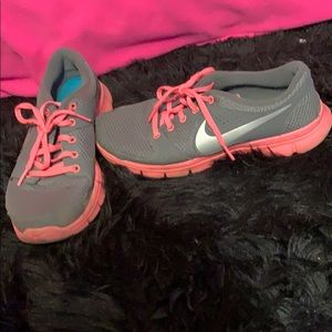 Grey and pink nike sneakers